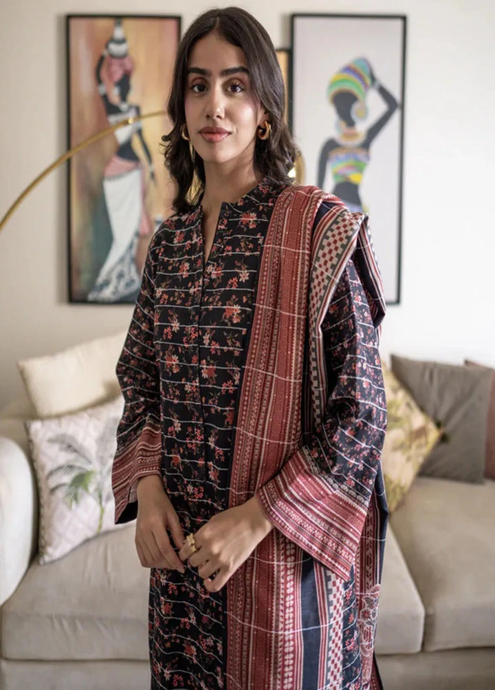La Rosaa Pret Printed Khaddar 3 Piece Suit Tia