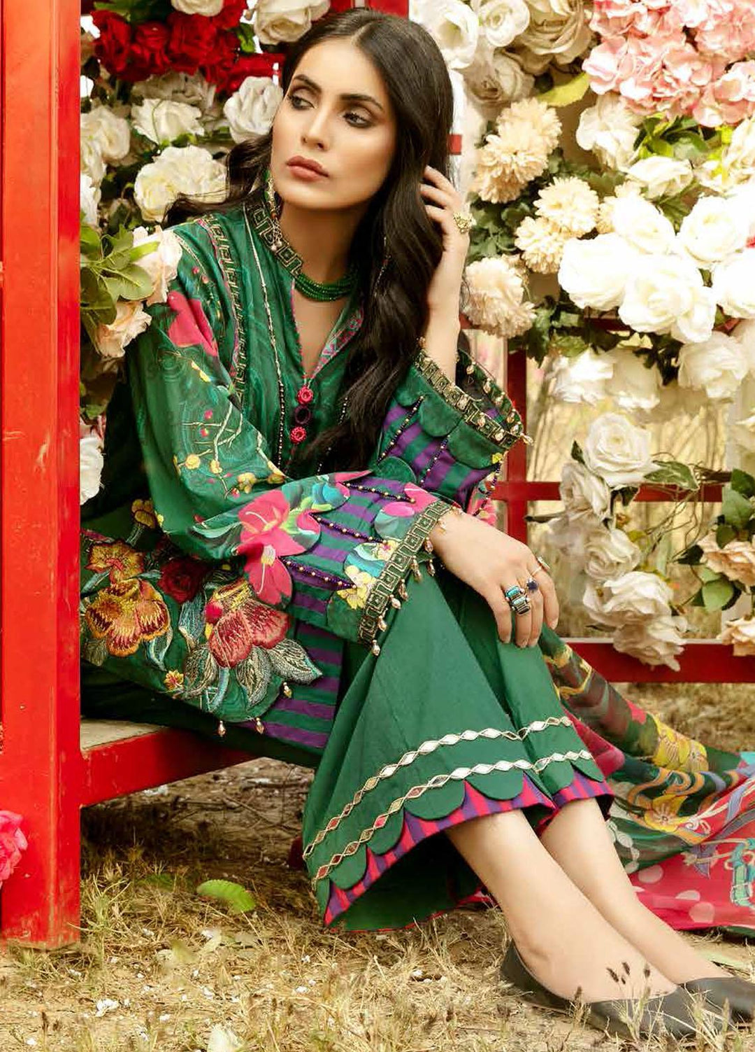 La Rose By Adan's Libas Embroidered Lawn Suits Unstitched 3 Piece AL21LR 06 Iris - Summer Collection