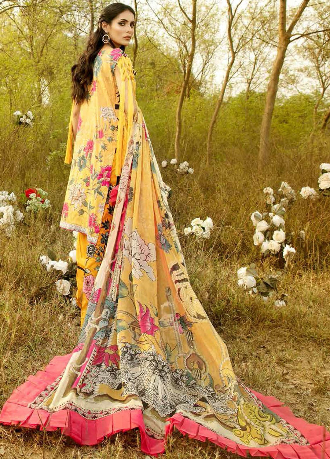La Rose By Adan's Libas Embroidered Lawn Suits Unstitched 3 Piece AL21LR 07 Aster - Summer Collection