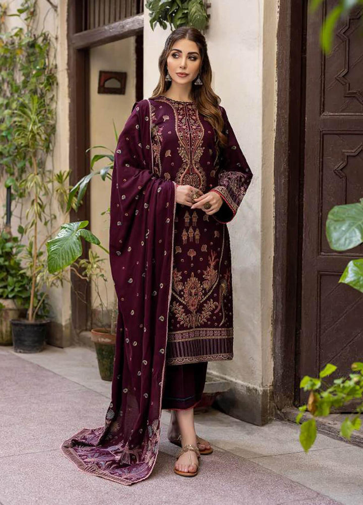 Laadli by Humdum Embroidered Woolen Suits Unstitched 3 Piece HD22L D-06 - Winter Collection