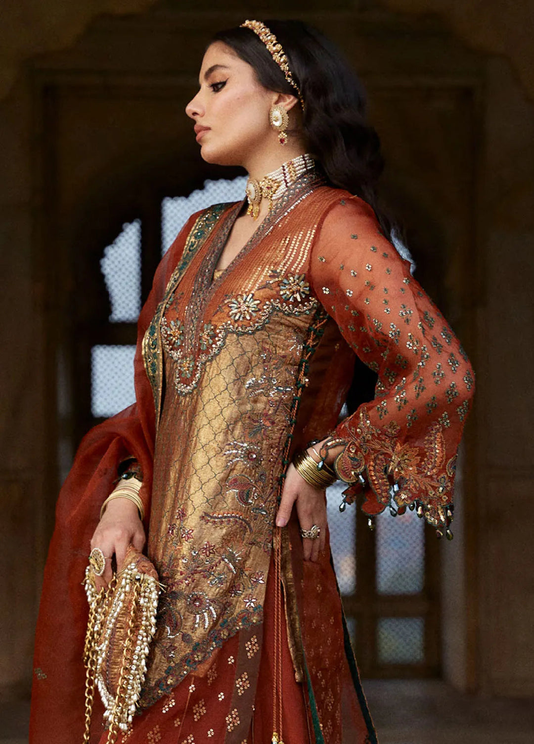 Embroidered Organza 3 Piece Suit