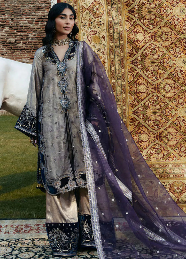Embroidered Shimmer 3 Piece Suit