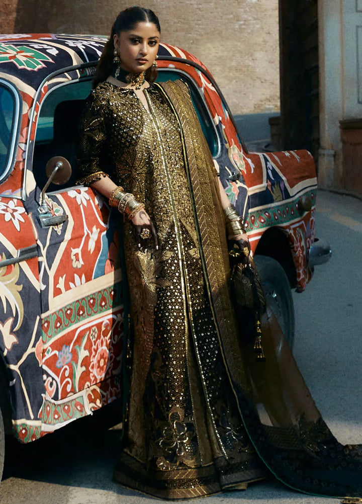Embroidered Velvet 3 Piece Suit