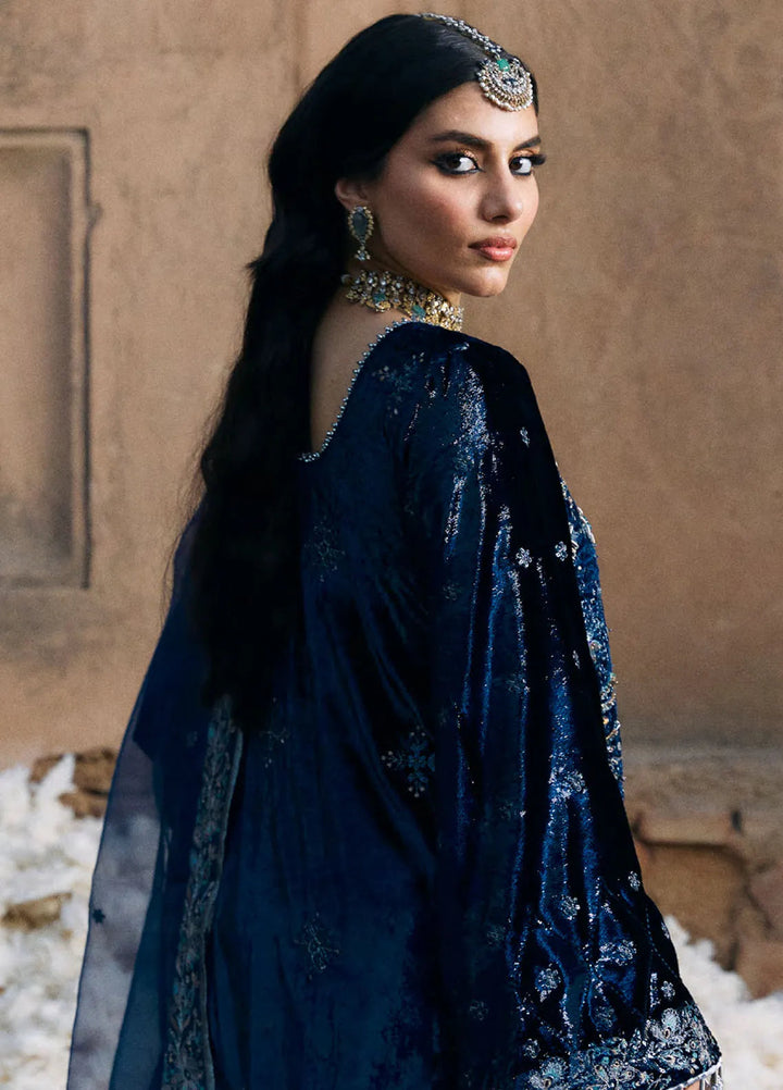 Embroidered Velvet 3 Piece Suit