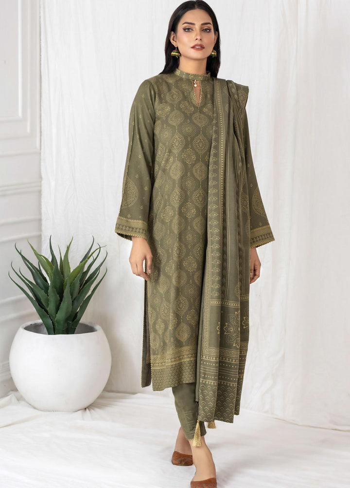 Lakhany Printed Cashmi Vool Suits Unstitched 3 Piece LSM21CV-2 CVC-1021-B - Winter Collection