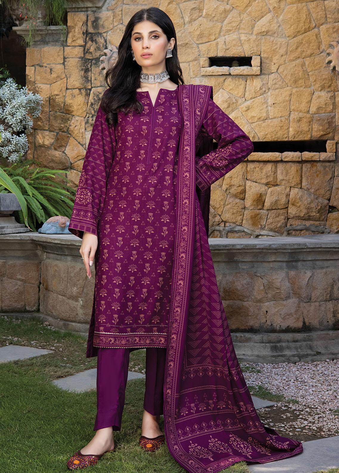 Lakhany Printed Woven Suits Unstitched 3 Piece LSM22-CV2 CVC-1013-A ...
