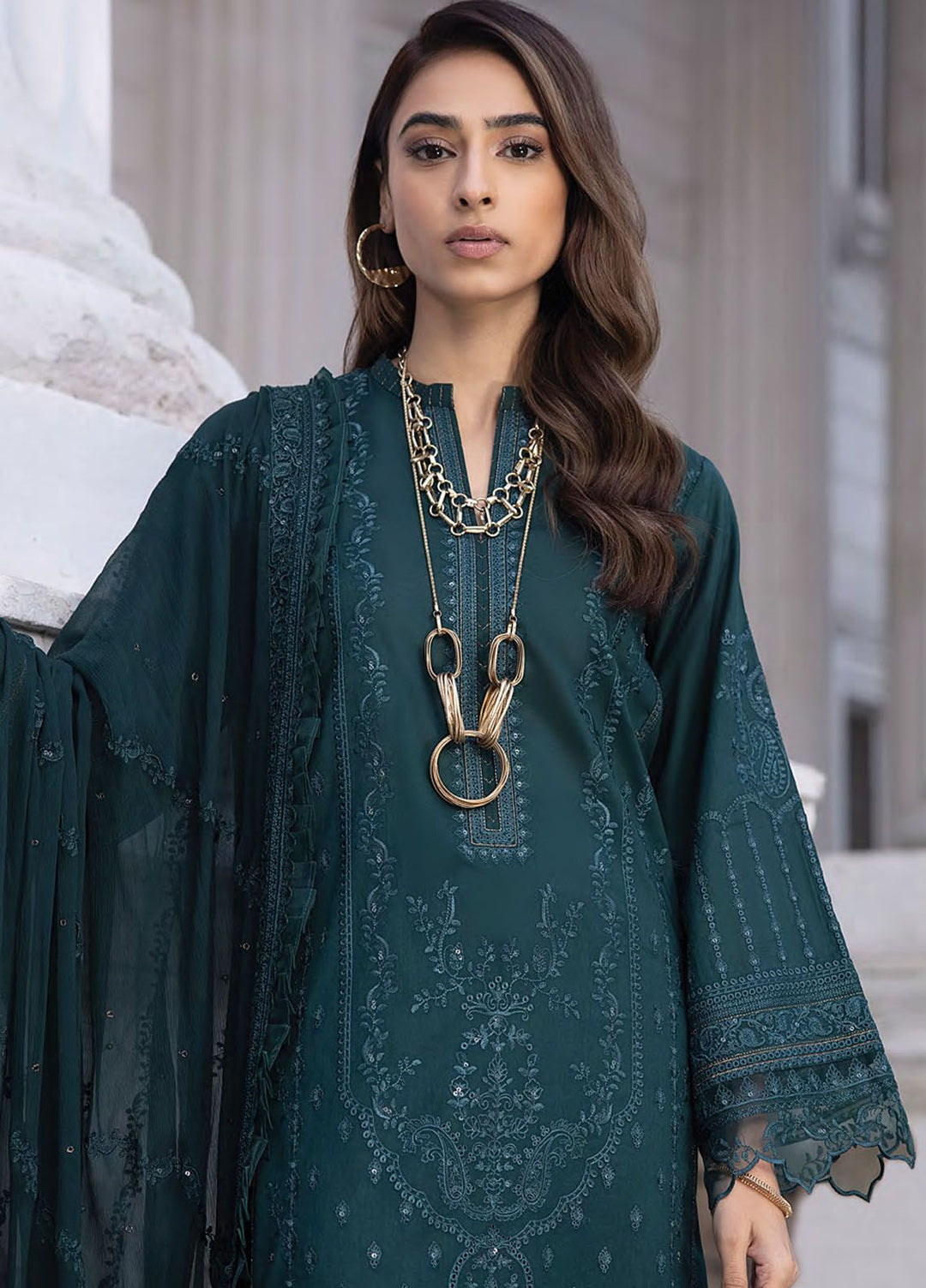 Lakhany Embroidered Dobby Suits Unstitched 3 Piece LSM24S LG-AM-0056 - Spring Summer Collection