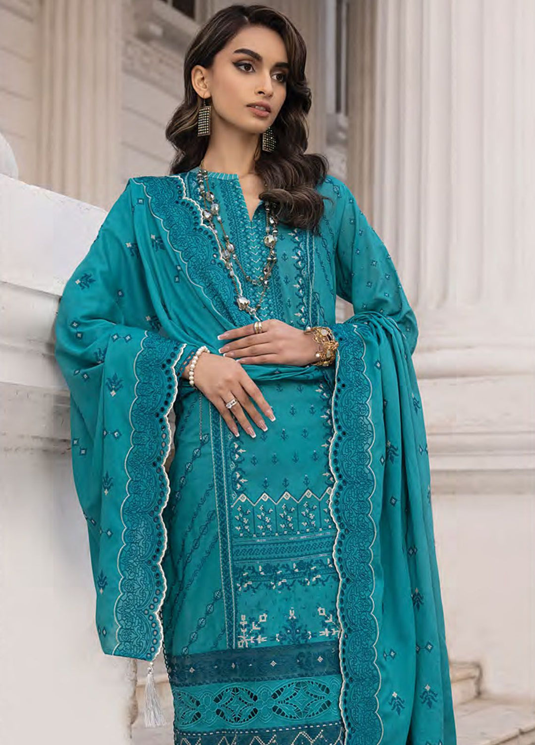 Lakhany Embroidered Lawn Suits Unstitched 3 Piece LSM24S LG-AA-0017 - Spring Summer Collection