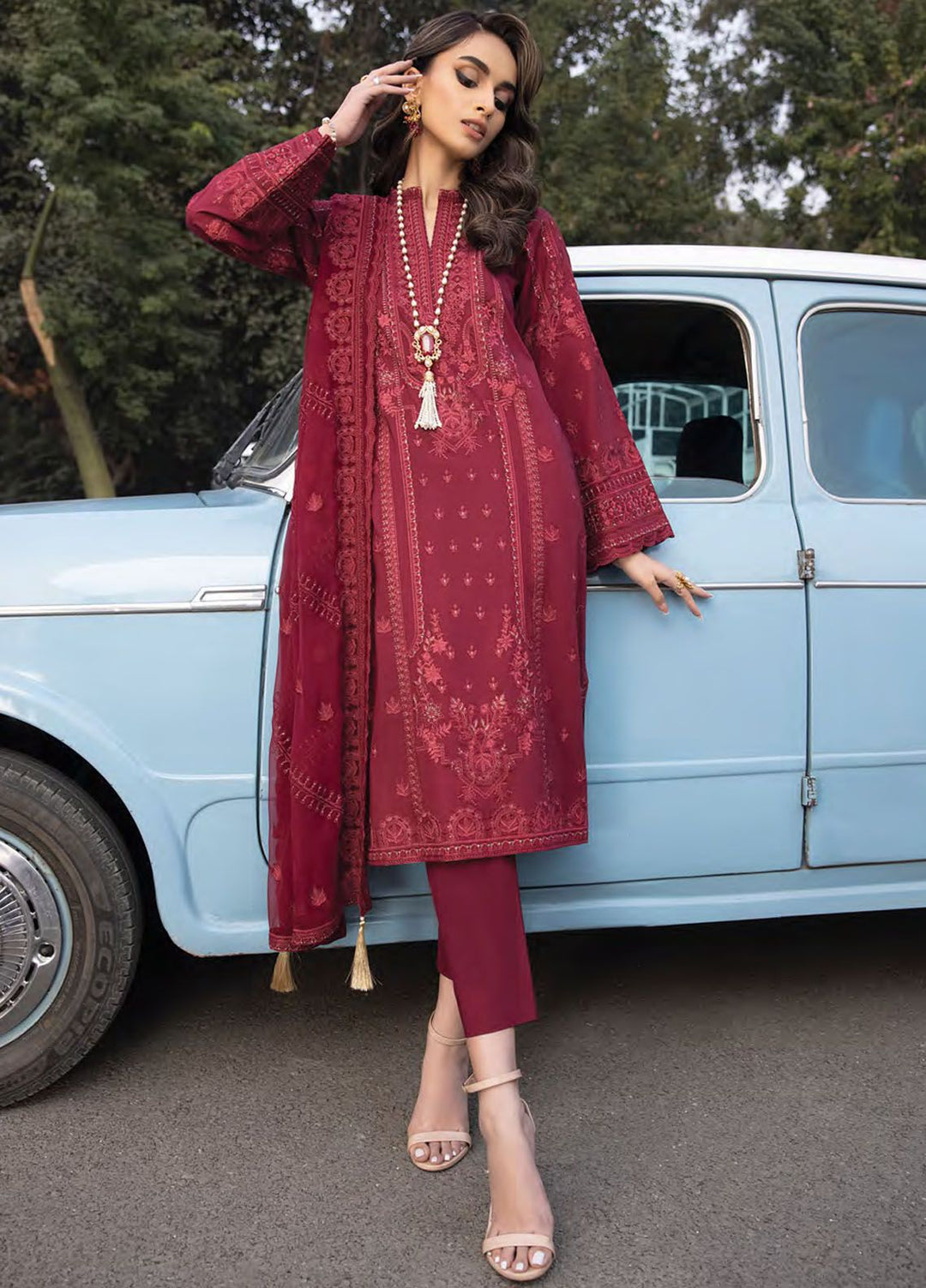 Lakhany Embroidered Lawn Suits Unstitched 3 Piece LSM24S LG-RM-0062 - Spring Summer Collection