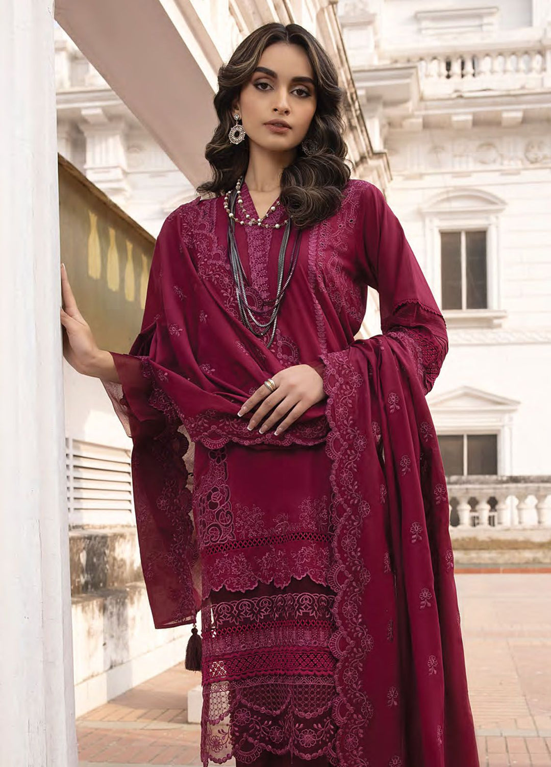 Lakhany Embroidered Lawn Suits Unstitched 3 Piece LSM24S LG-SK-0080 - Spring Summer Collection
