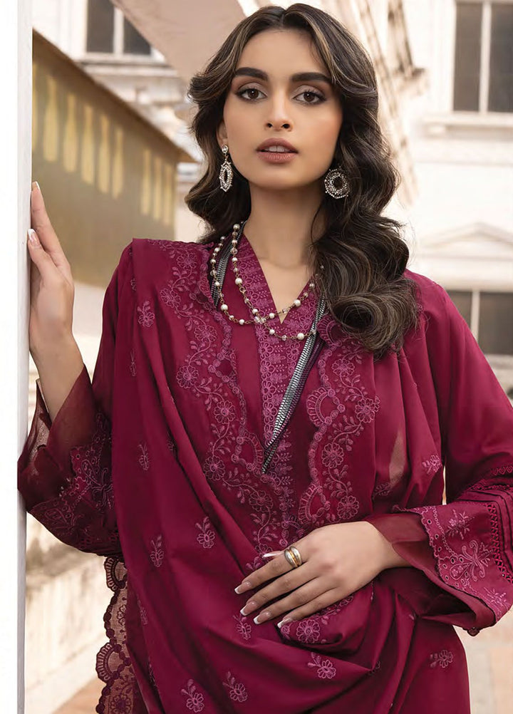 Lakhany Embroidered Lawn Suits Unstitched 3 Piece LSM24S LG-SK-0080 - Spring Summer Collection