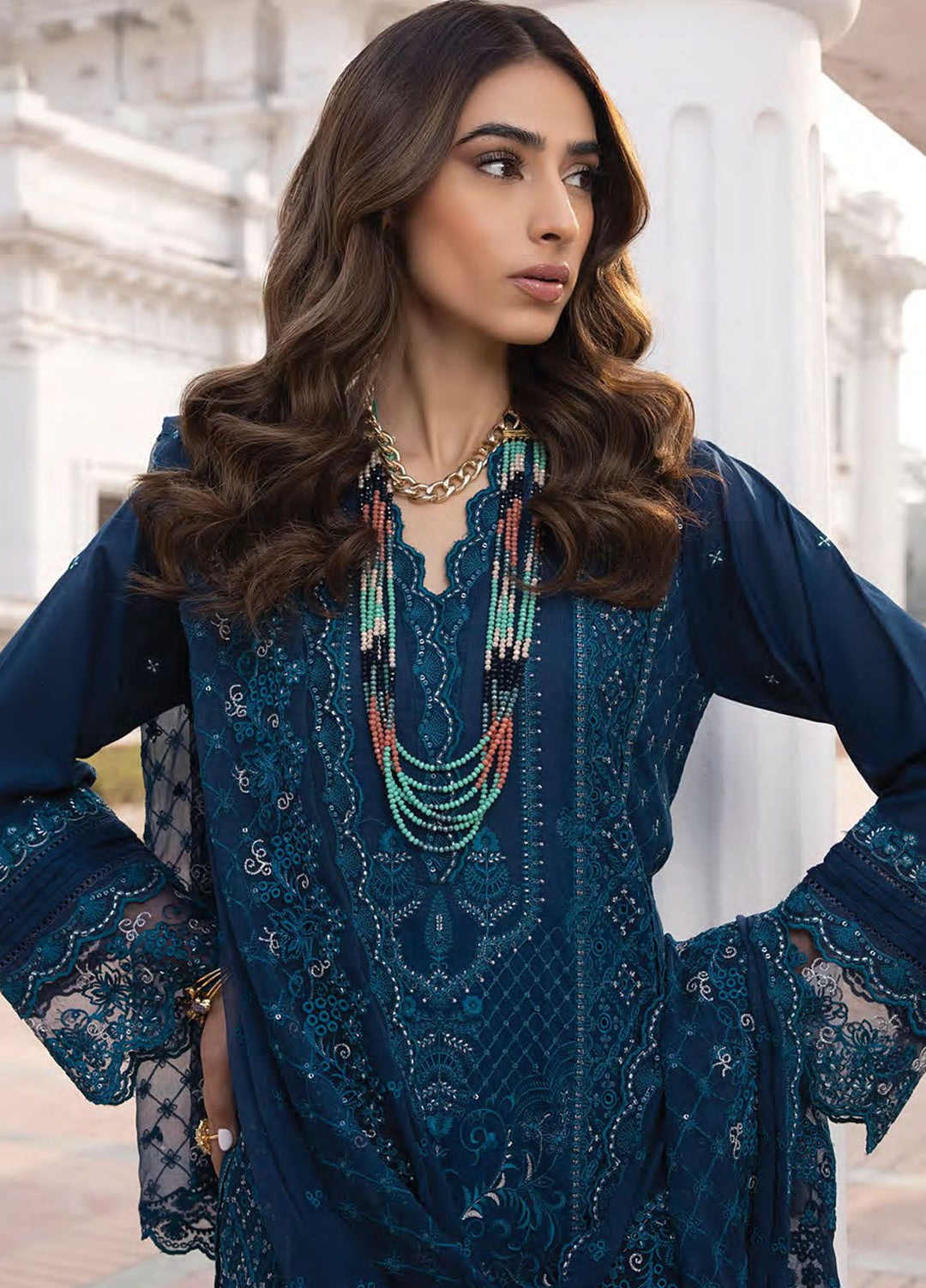 Lakhany Embroidered Lawn Suits Unstitched 3 Piece LSM24S LG-SK-0142 - Spring Summer Collection