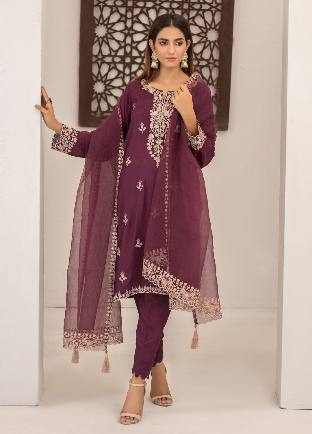 Lakhany Luxury Pret Embroidered Raw Silk 3 Piece Suit LSM21FP-2 LSM-2514