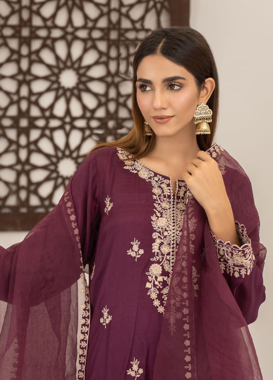 Lakhany Luxury Pret Embroidered Raw Silk 3 Piece Suit LSM21FP-2 LSM-2514