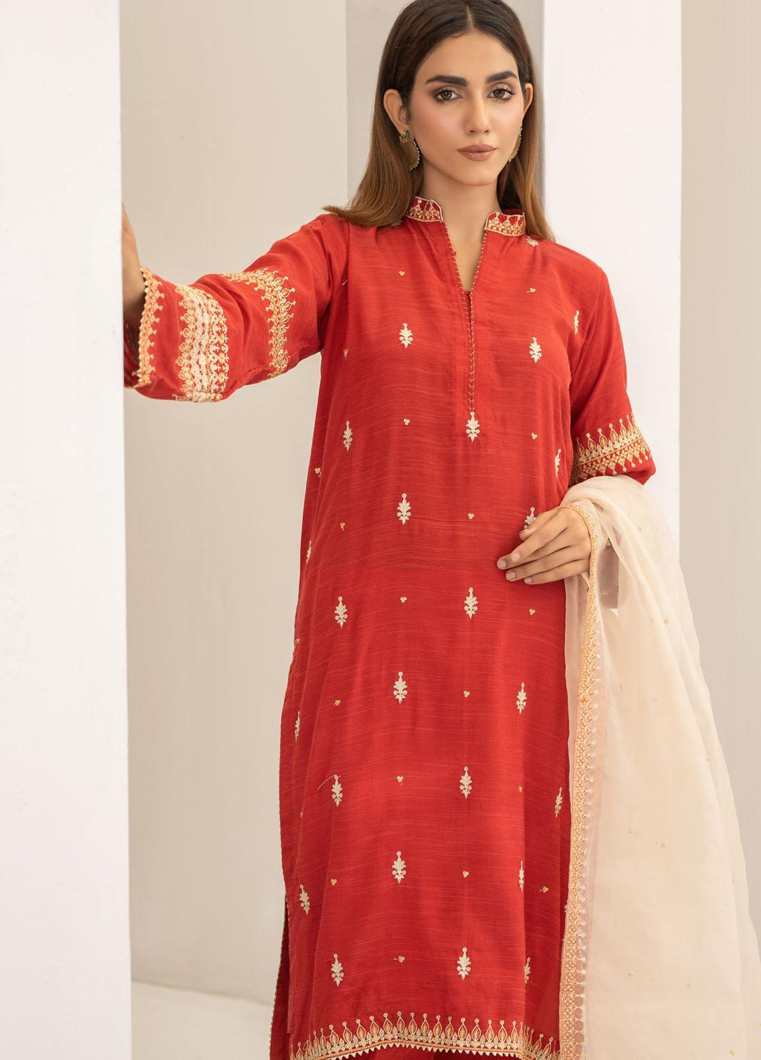 Lakhany Luxury Pret Embroidered Raw Silk 3 Piece Suit LSM21FP-2 LSM-2515