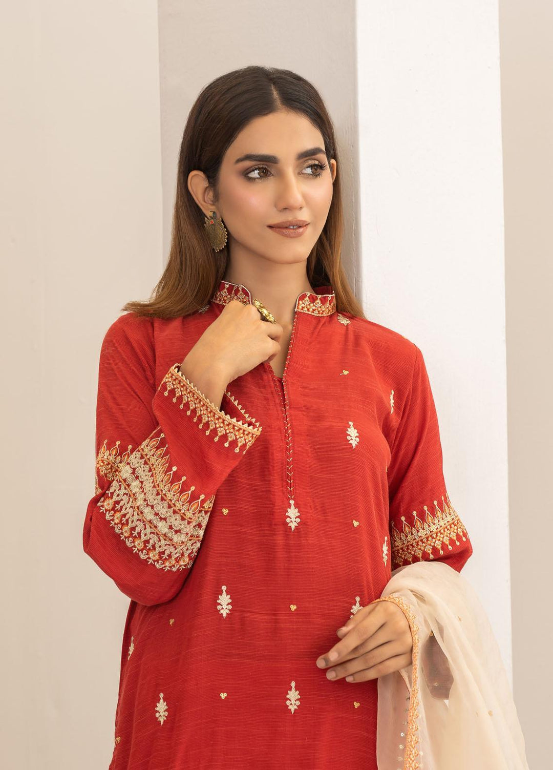 Lakhany Luxury Pret Embroidered Raw Silk 3 Piece Suit LSM21FP-2 LSM-2515