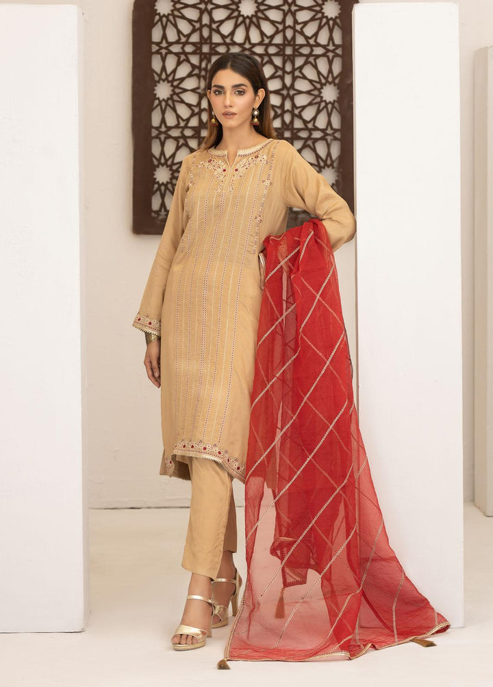 Lakhany Luxury Pret Embroidered Raw Silk 3 Piece Suit LSM21FP-2 LSM-2516