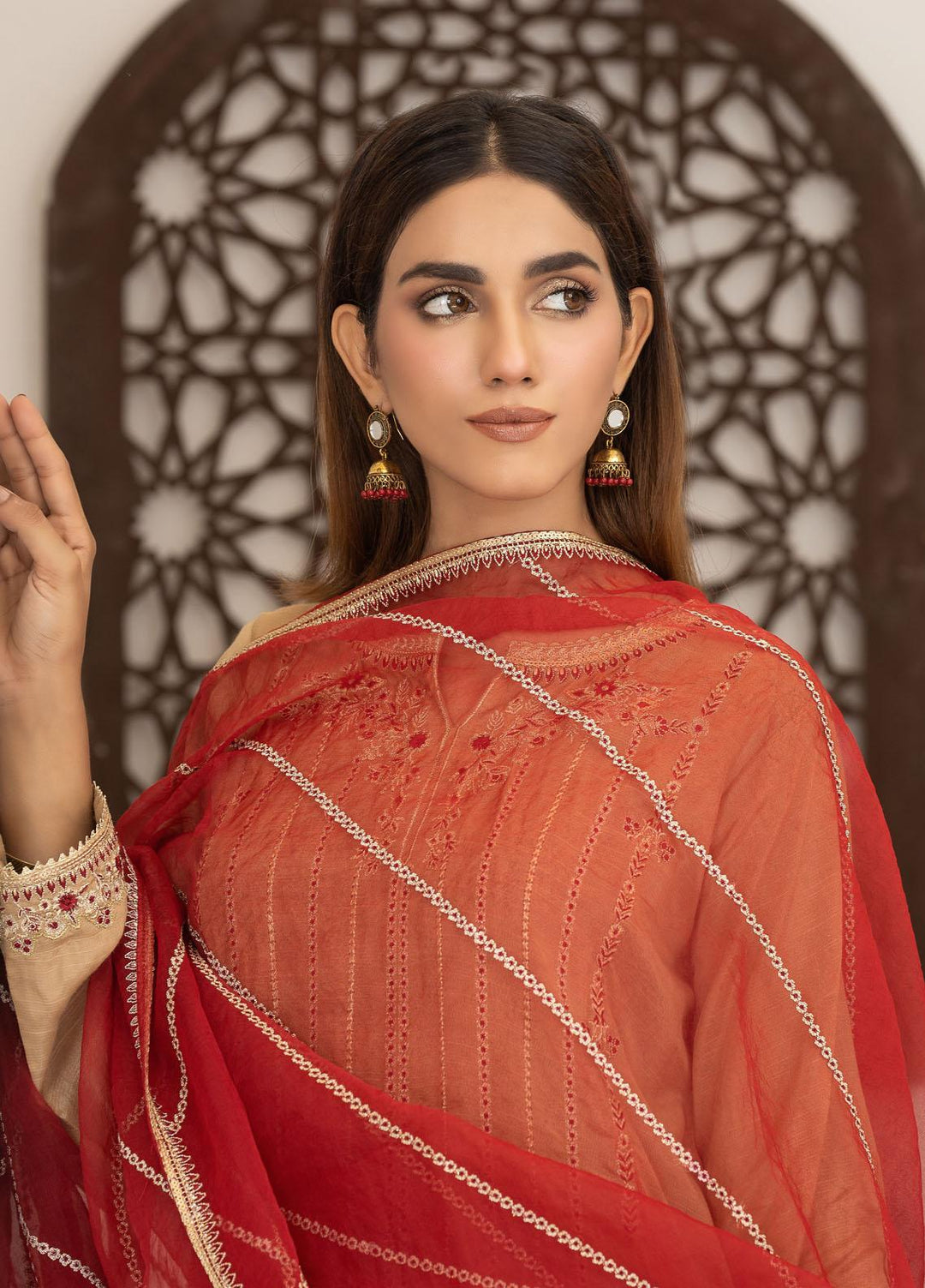 Lakhany Luxury Pret Embroidered Raw Silk 3 Piece Suit LSM21FP-2 LSM-2516