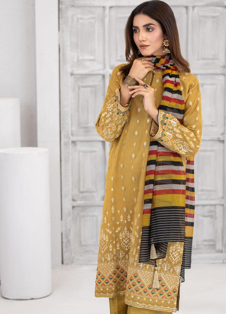 Lakhany Luxury Pret Embroidered Khaadi Net 3 Piece Suit LSM21FP-3 LSM-2555