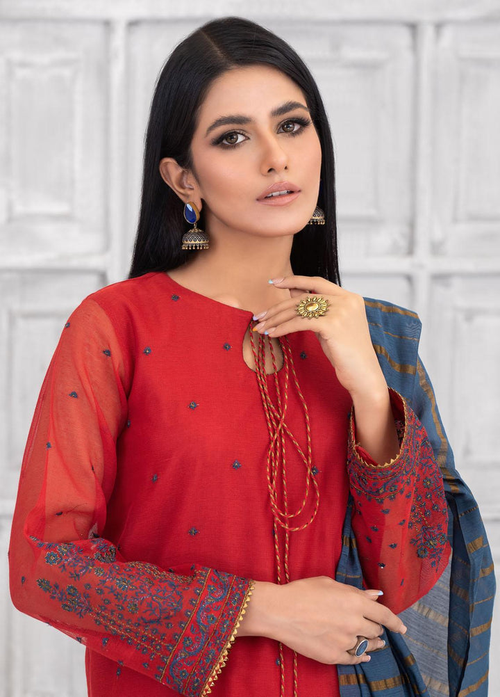 Lakhany Luxury Pret Embroidered Khaadi Net 3 Piece Suit LSM21FP-3 LSM-2556
