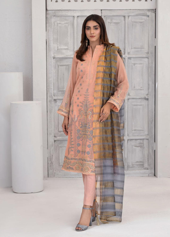 Lakhany Luxury Pret Embroidered Khaadi Net 3 Piece Suit LSM21FP-3 LSM-2557