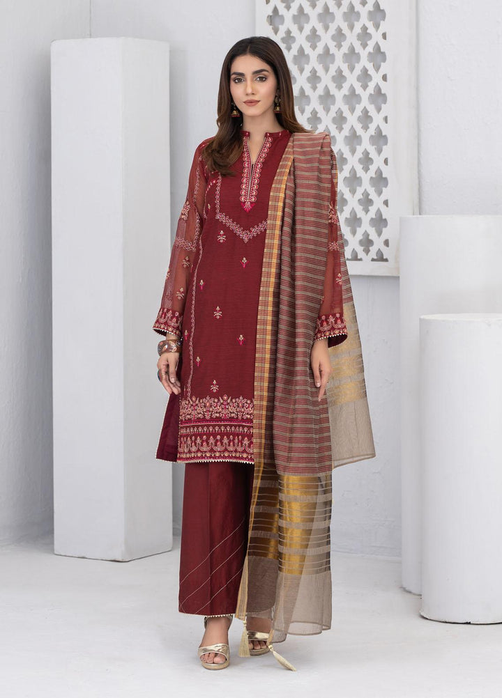 Lakhany Luxury Pret Embroidered Khaadi Net 3 Piece Suit LSM21FP-3 LSM-2558
