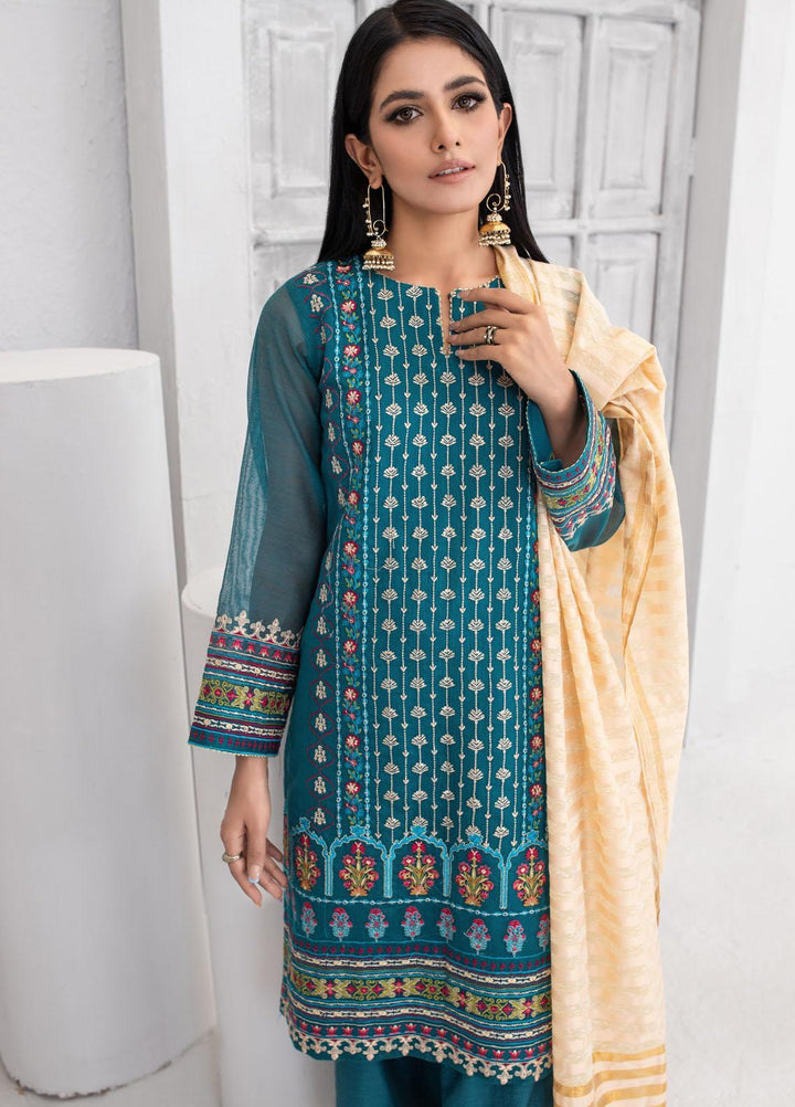 Lakhany Luxury Pret Embroidered Khaadi Net 3 Piece Suit LSM21FP-3 LSM-2559