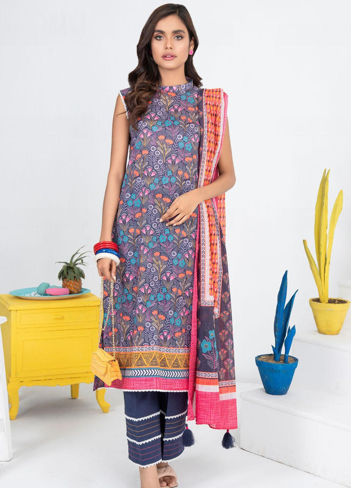 Lakhany Printed Lawn Suits Unstitched 3 Piece LSM21KP KPL-2022-A - Summer Collection