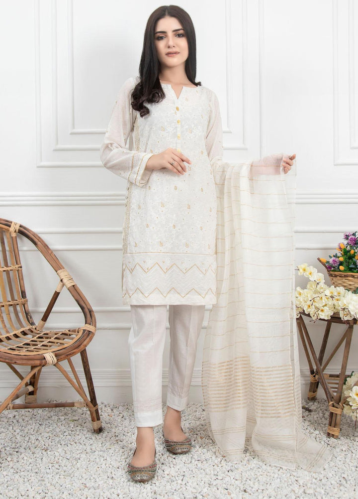 Lakhany Embroidered Raw Silk Stitched 3 Piece Suit LSM21LP-6 LSM-2227