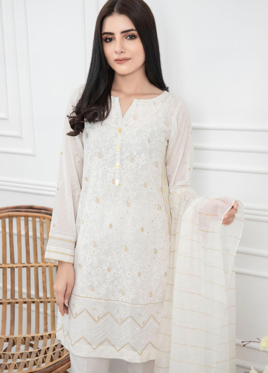 Lakhany Embroidered Raw Silk Stitched 3 Piece Suit LSM21LP-6 LSM-2227