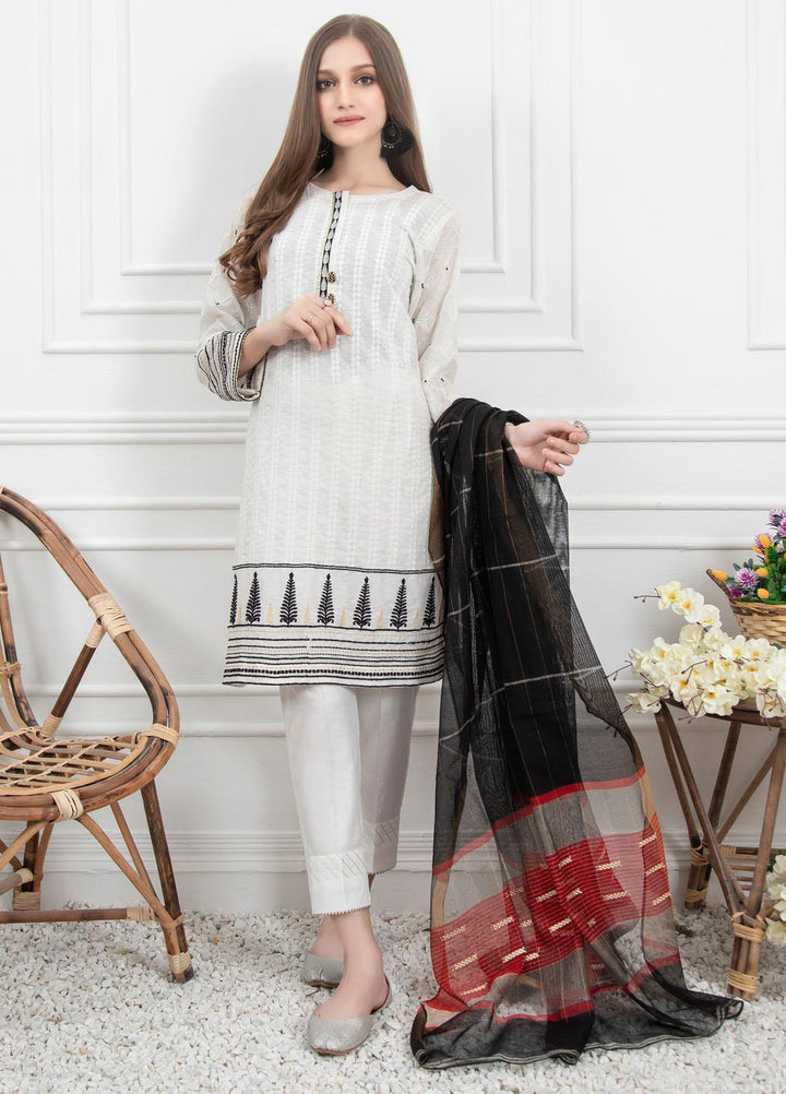 Lakhany Embroidered Raw Silk Stitched 3 Piece Suit LSM21LP-6 LSM-2228