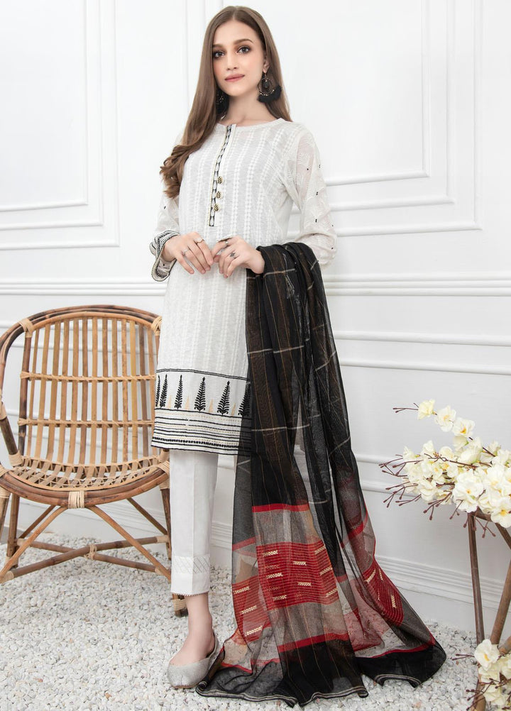 Lakhany Embroidered Raw Silk Stitched 3 Piece Suit LSM21LP-6 LSM-2228