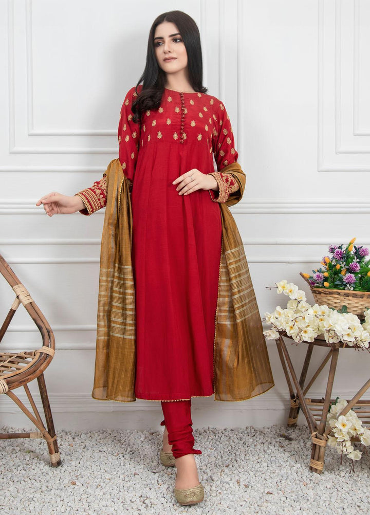 Lakhany Embroidered Raw Silk Stitched 3 Piece Suit LSM21LP-6 LSM-2229