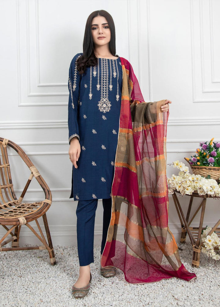 Lakhany Embroidered Raw Silk Stitched 3 Piece Suit LSM21LP-6 LSM-2230