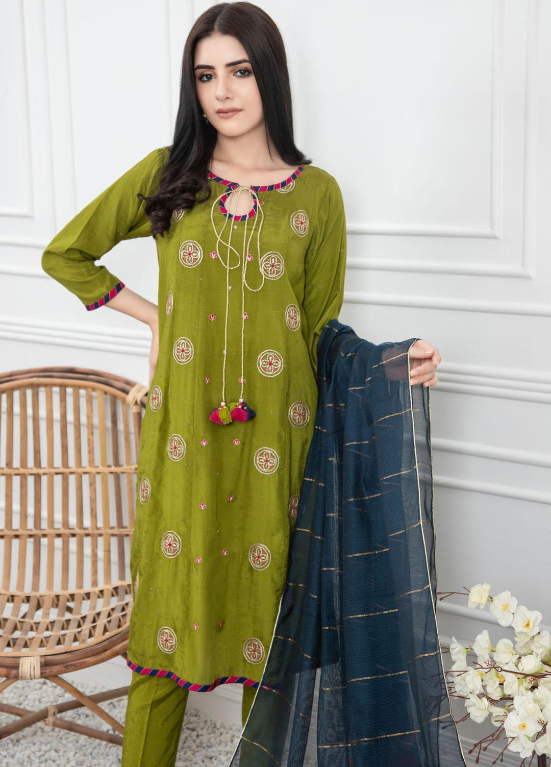 Lakhany Embroidered Raw Silk Stitched 3 Piece Suit LSM21LP-6 LSM-2231