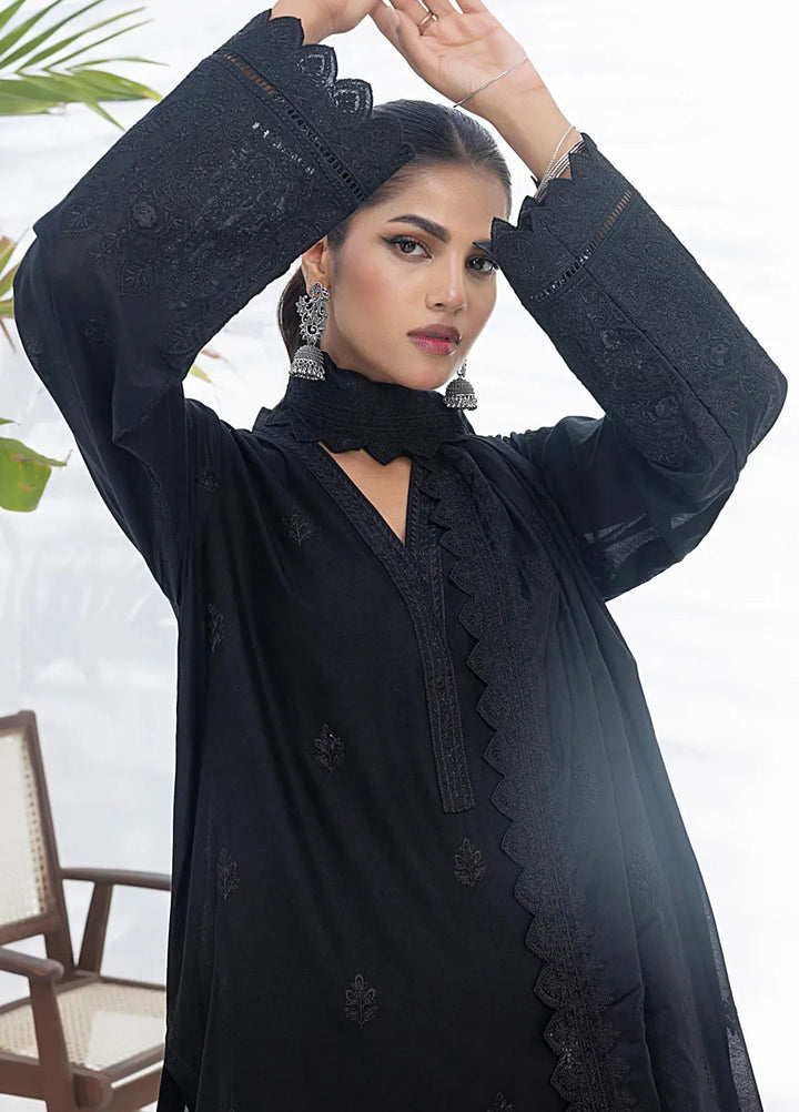 Lakhany Monochrome Embroidered Lawn Suit Unstitched 3 Piece LSM24ML LG-IZ-0183 - Summer Collection