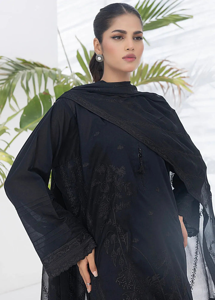 Lakhany Monochrome Embroidered Lawn Suit Unstitched 3 Piece LSM24ML LG-SK-0203 - Summer Collection