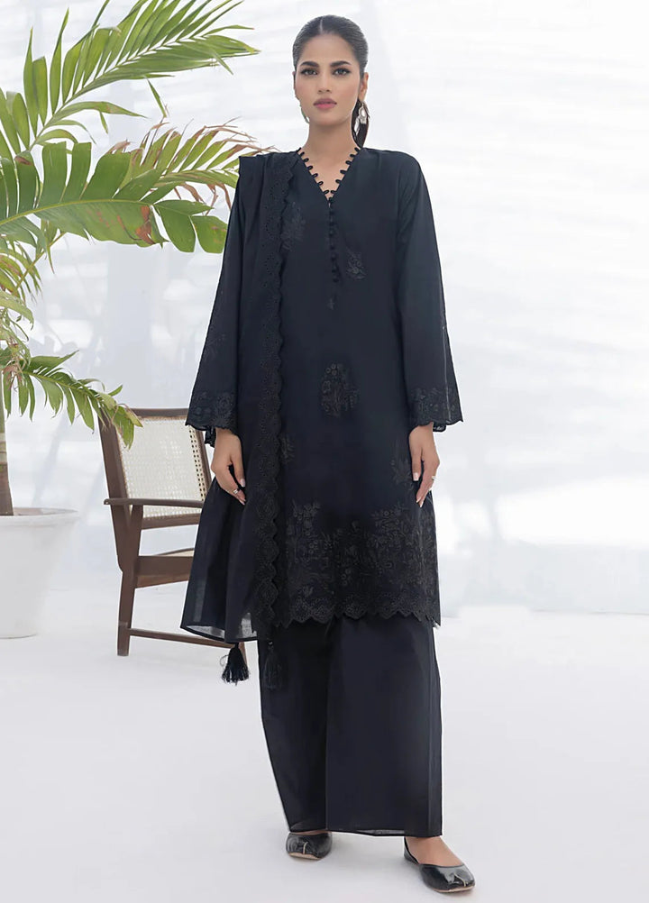 Lakhany Monochrome Embroidered Lawn Suit Unstitched 3 Piece LSM24ML LG-UB-0052 - Summer Collection