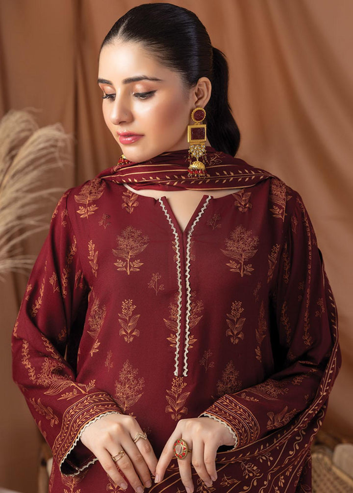 Lakhany Printed Pashmina Suits Unstitched 3 Piece LSM22P PPC-301-A - Winter Collection