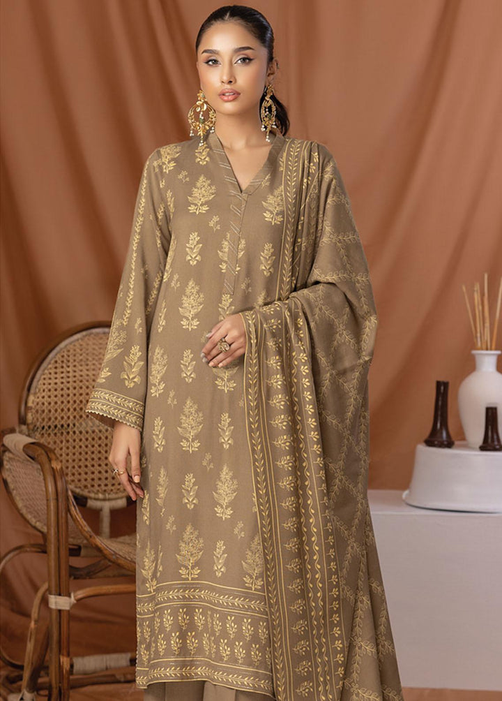 Lakhany Printed Pashmina Suits Unstitched 3 Piece LSM22P PPC-301-C - Winter Collection