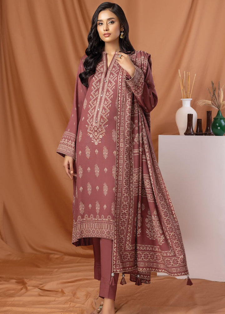Lakhany Printed Pashmina Suits Unstitched 3 Piece LSM22P PPC-303-A - Winter Collection