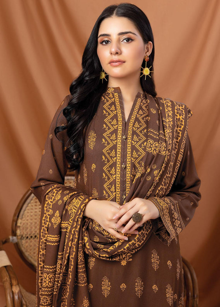 Lakhany Printed Pashmina Suits Unstitched 3 Piece LSM22P PPC-303-B - Winter Collection