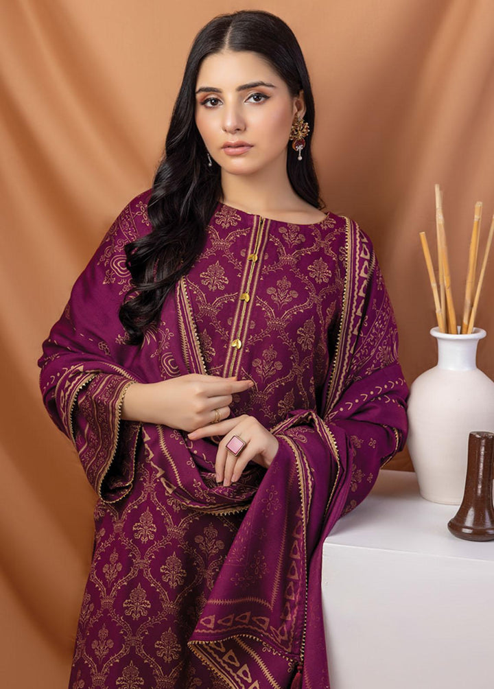 Lakhany Printed Pashmina Suits Unstitched 3 Piece LSM22P PPC-304-B - Winter Collection