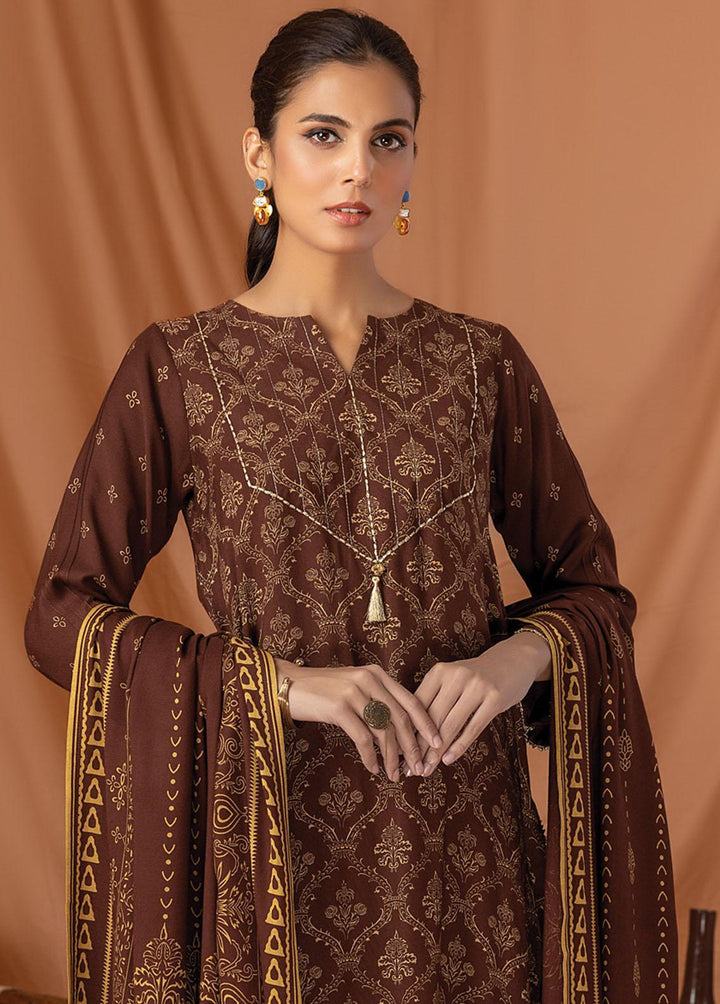 Lakhany Printed Pashmina Suits Unstitched 3 Piece LSM22P PPC-304-C - Winter Collection