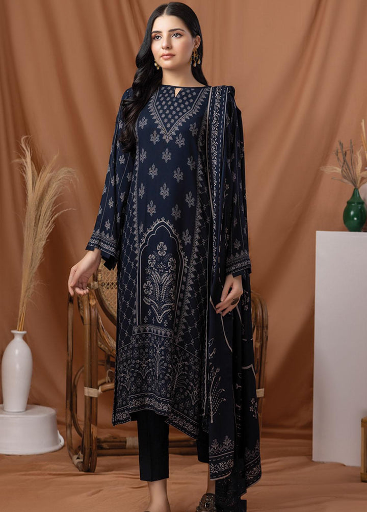 Lakhany Printed Pashmina Suits Unstitched 3 Piece LSM22P PPC-306-B - Winter Collection