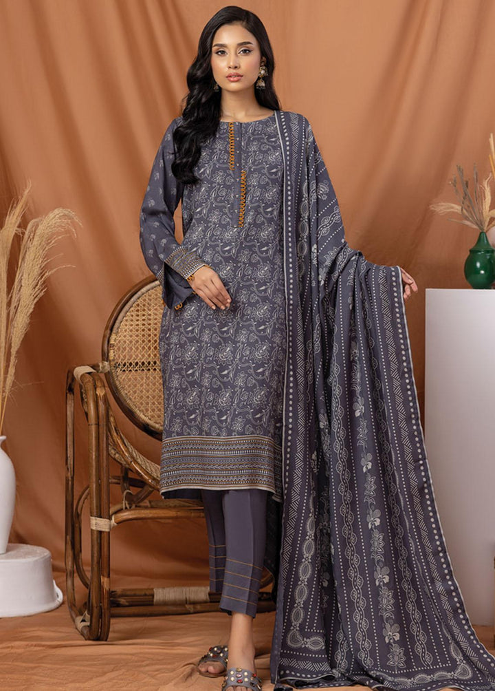 Lakhany Printed Pashmina Suits Unstitched 3 Piece LSM22P PPC-308-A - Winter Collection