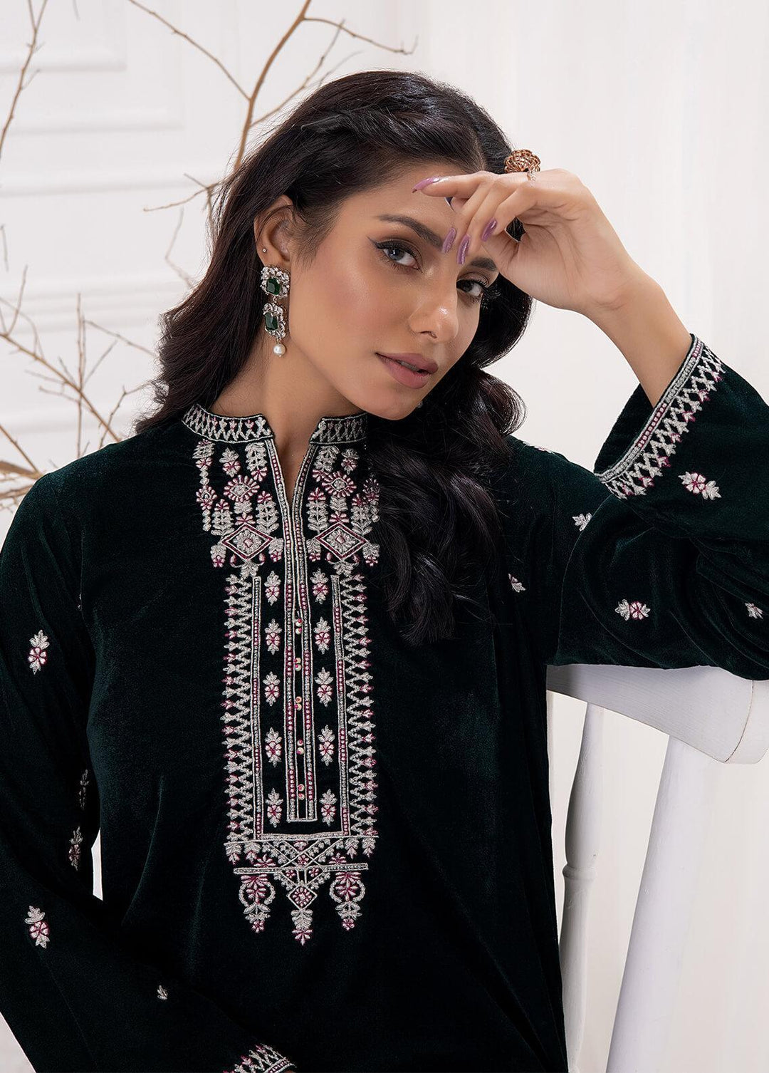 Lakhany Pret Embroidered  Velvet Kurti LSM22V LSM-2887