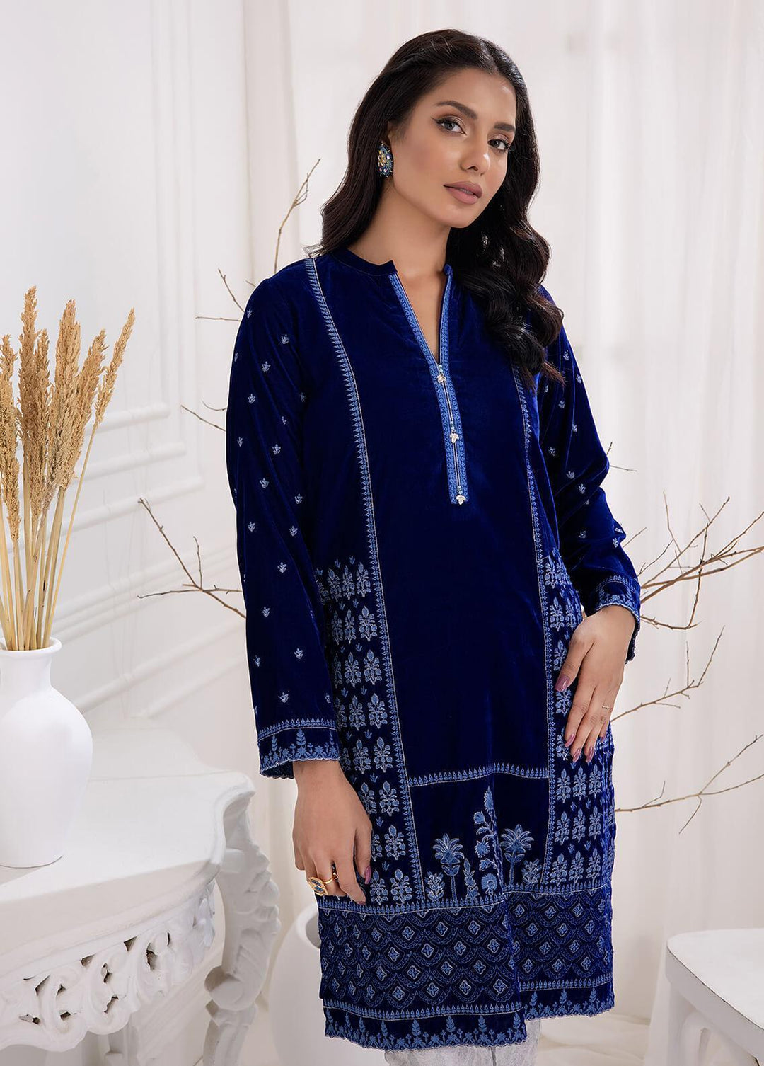 Lakhany Pret Embroidered  Velvet Kurti LSM22V LSM-2888