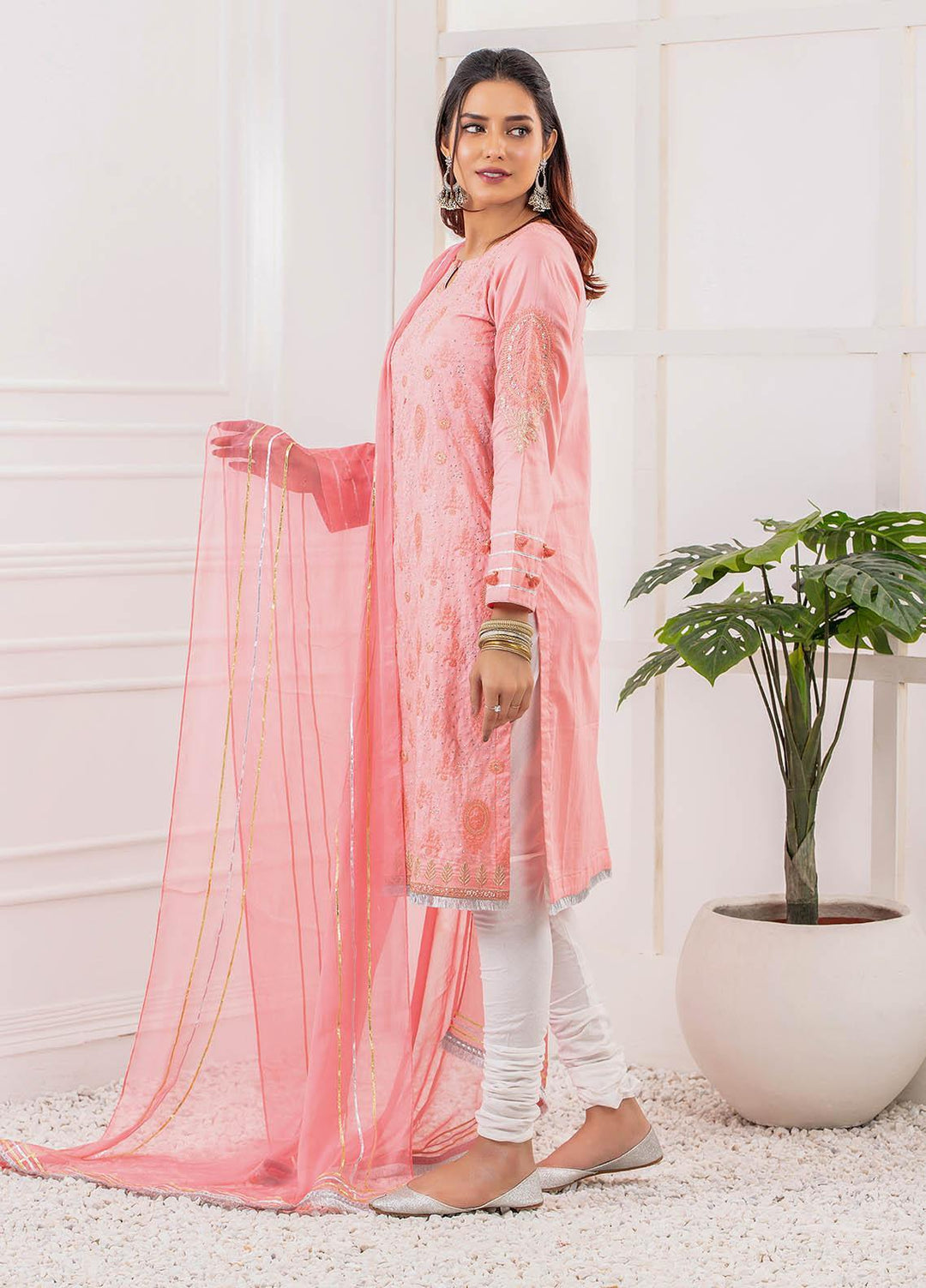 Lakhany Embroidered Chikankari Stitched Kurtis LSM-2088