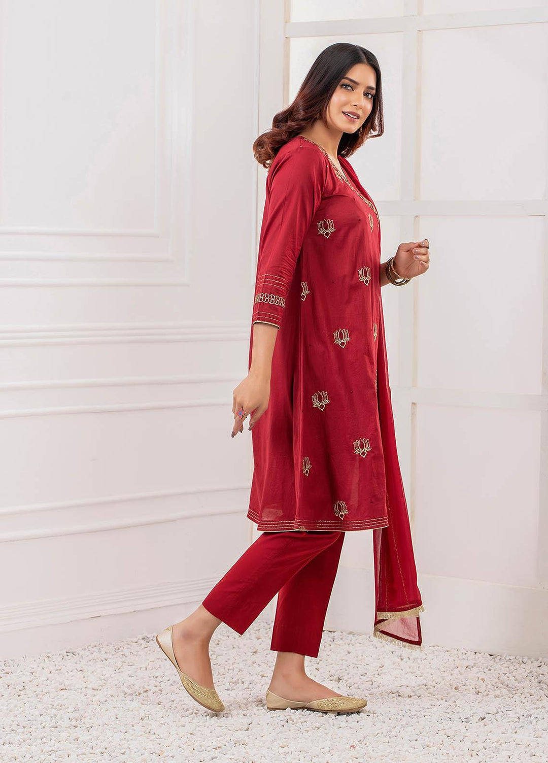 Lakhany Embroidered Chikankari Stitched Kurtis LSM-2092